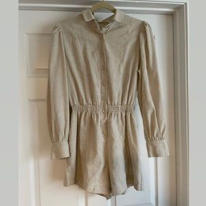 Tan button down romper